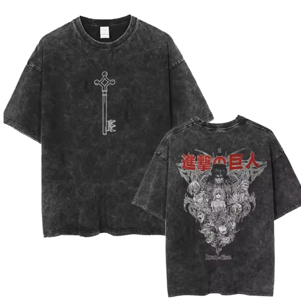 Titan Key - Anime Washed Cotton Oversized Tee