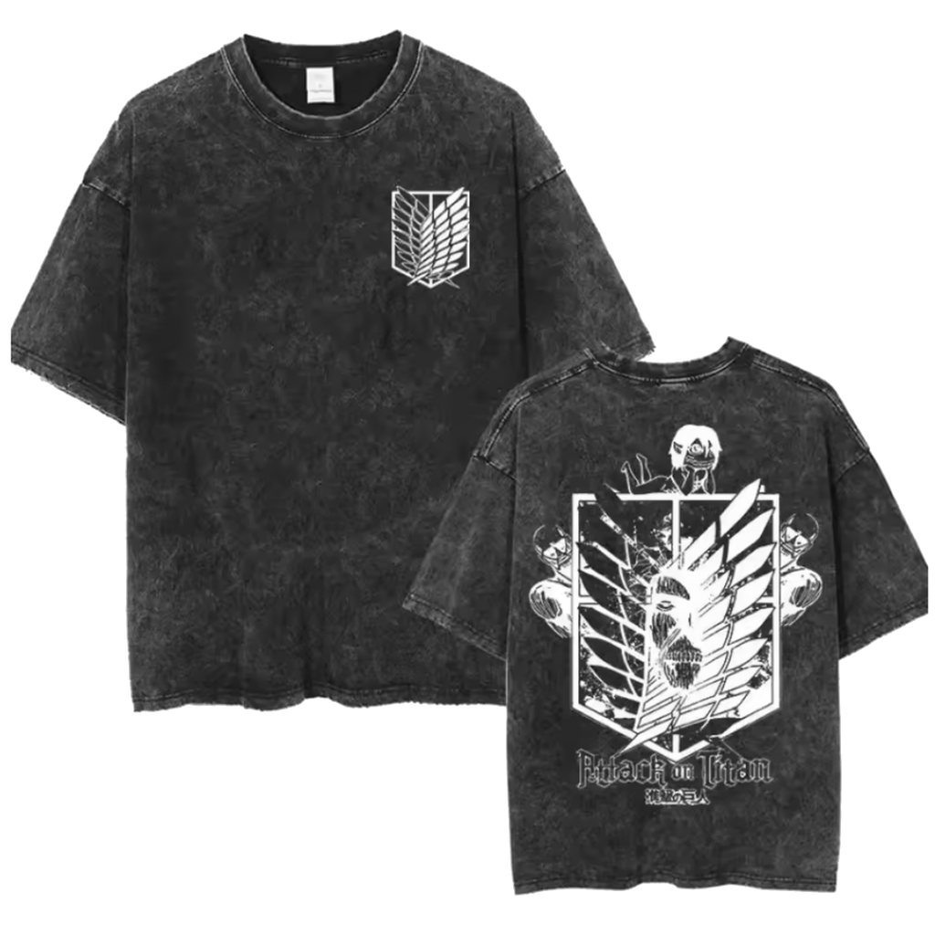 Titan Rebellion - Anime Washed Cotton Oversized Tee