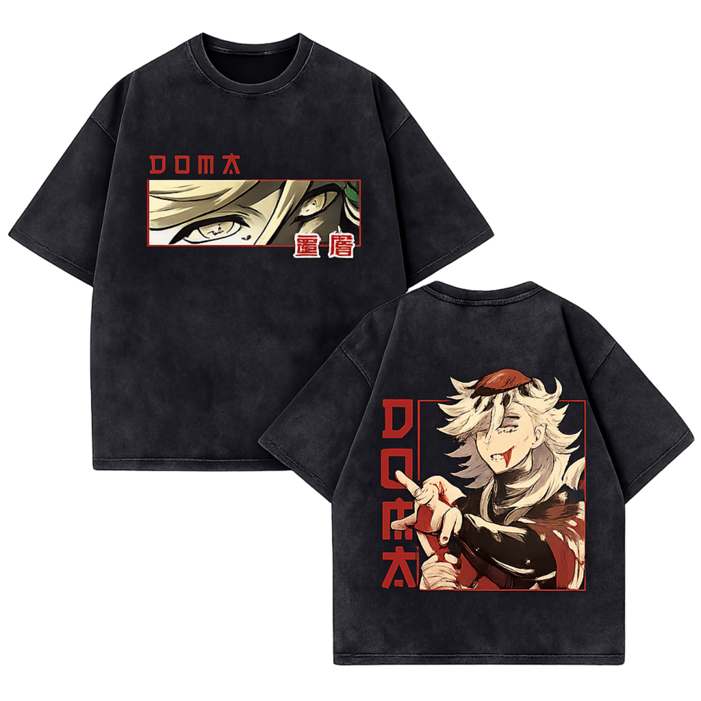 Doma Blood Moon - Anime Washed Cotton Oversized Tee