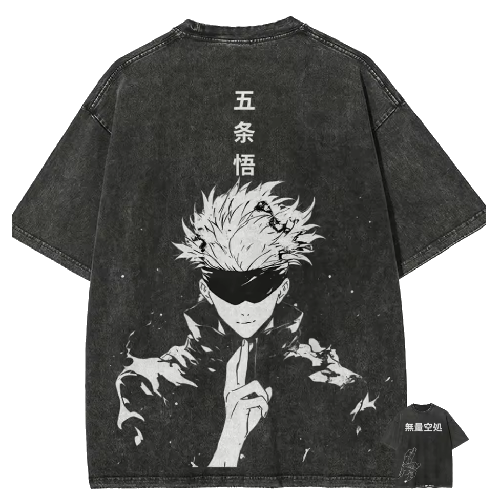 Six Eyes Sorcerer - Anime Washed Cotton Oversized Tee