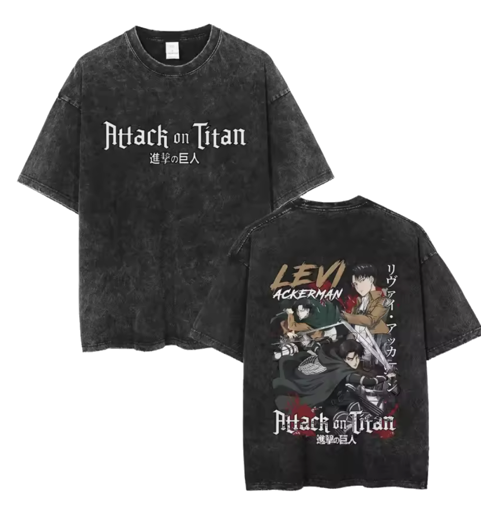 Titan Vanguard - Anime Washed Cotton Oversized Tee