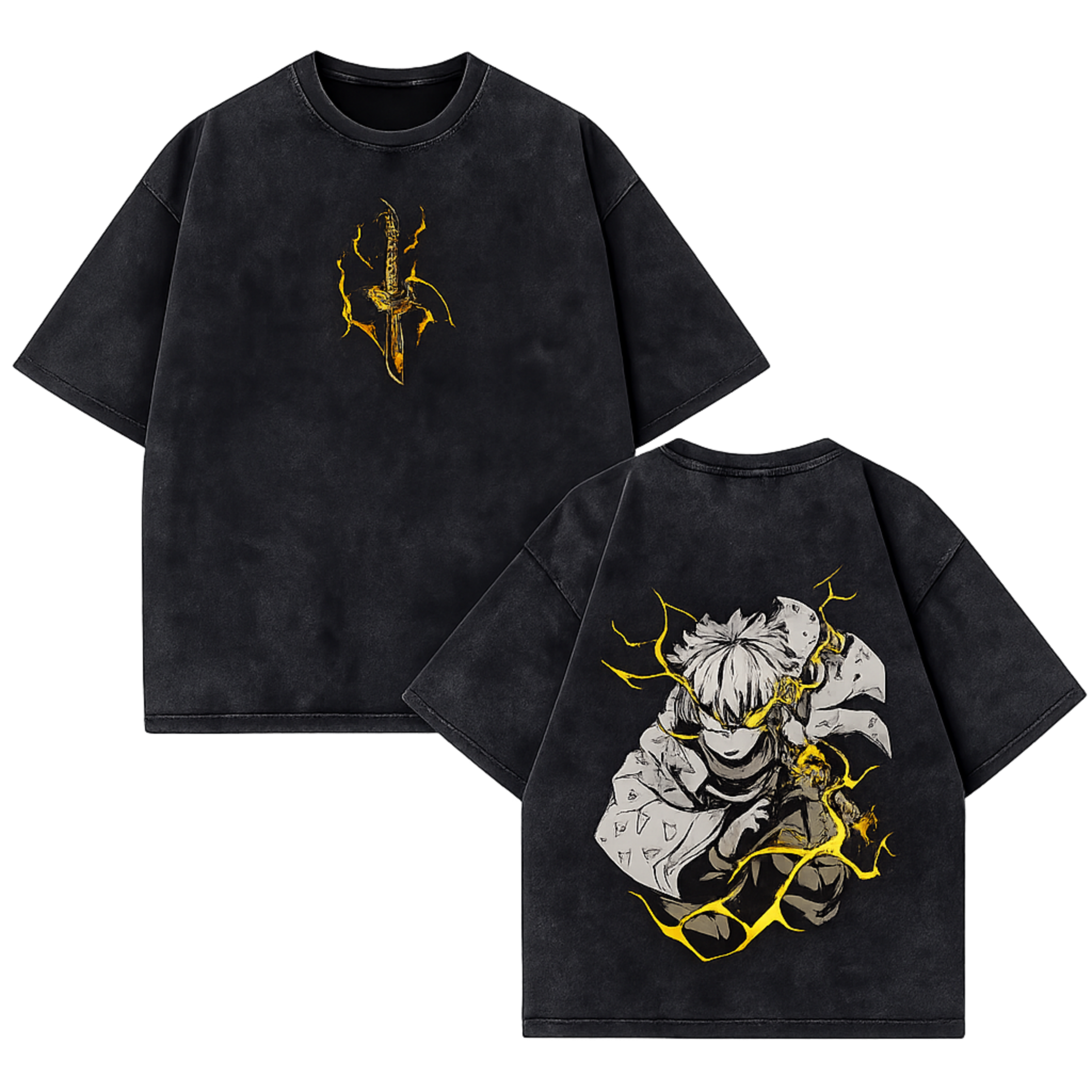Zenitsu Surge - Anime Washed Cotton Oversized Tee