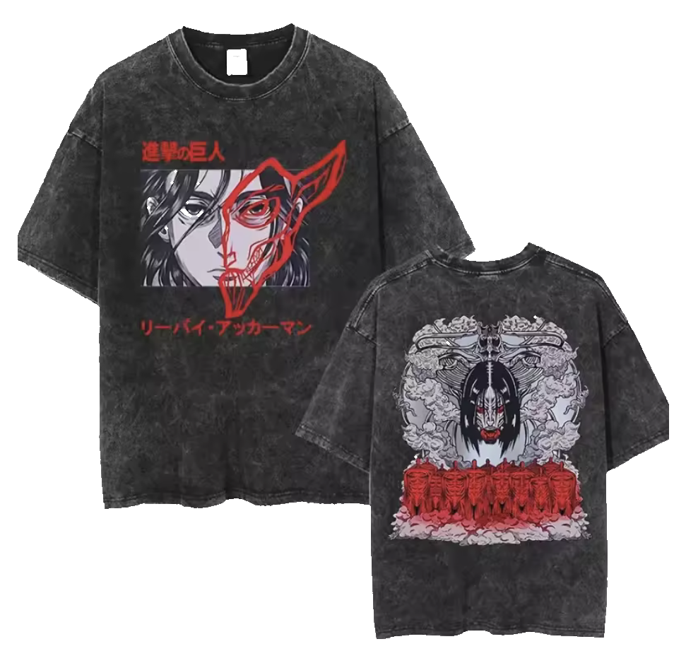 Levi Bloodline - Anime Washed Cotton Oversized Tee